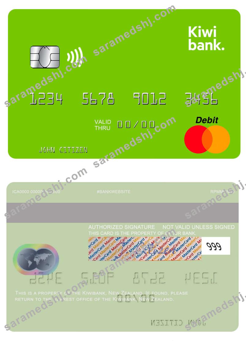 New Zealand Kiwibank mastercard
